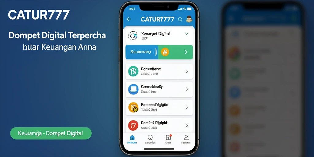 Screenshot aplikasi CATUR777 menampilkan antarmuka Dompet Digital yang intuitif.