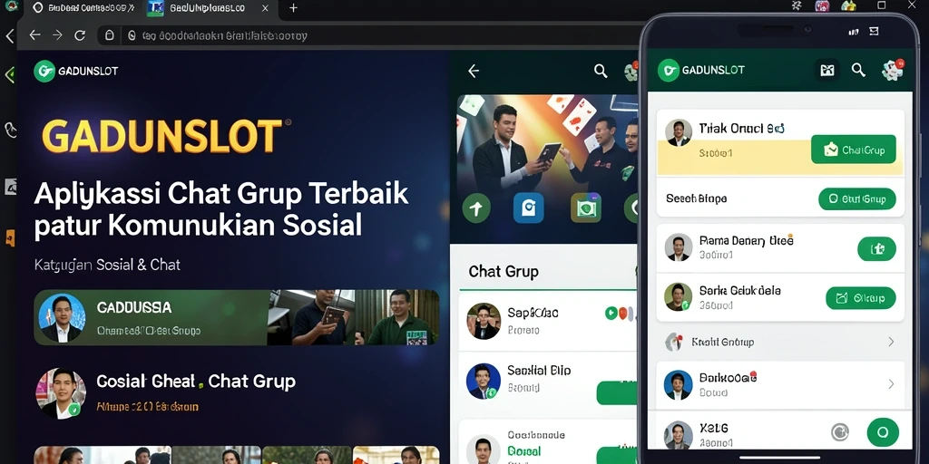 Tampilan antarmuka GADUNSLOT yang menarik untuk chat grup.