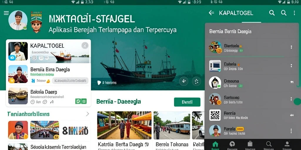 Tampilan antarmuka utama KAPALTOGEL yang informatif.