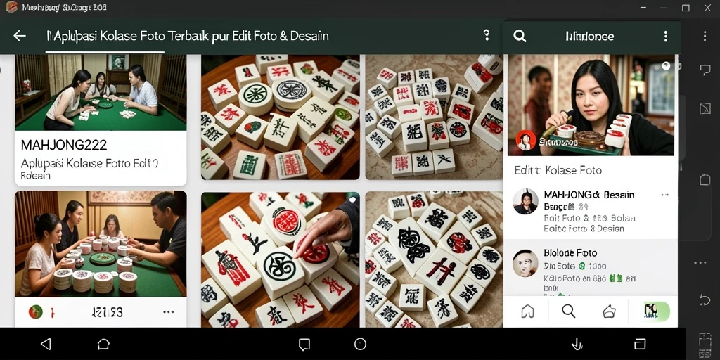 Antarmuka aplikasi kolase foto MAHJONG222 yang menarik dan fungsional.