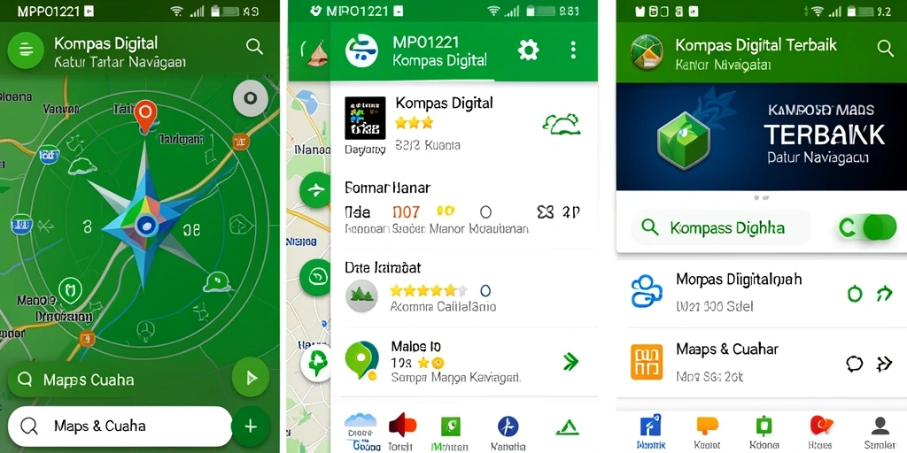 Tampilan antarmuka MPO1221 dengan fitur kompas digital yang jelas dan responsif.