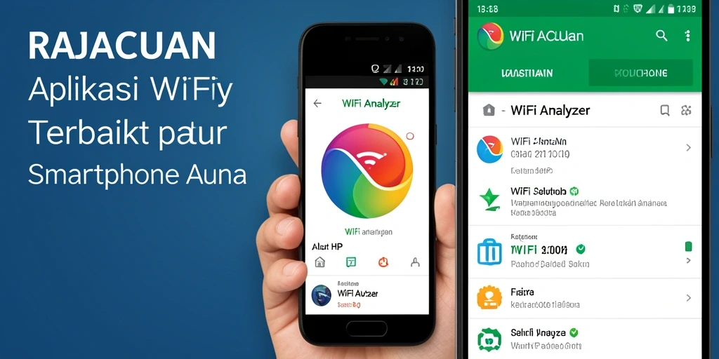 Screenshot RAJACUAN menampilkan antarmuka analisis WiFi yang informatif.