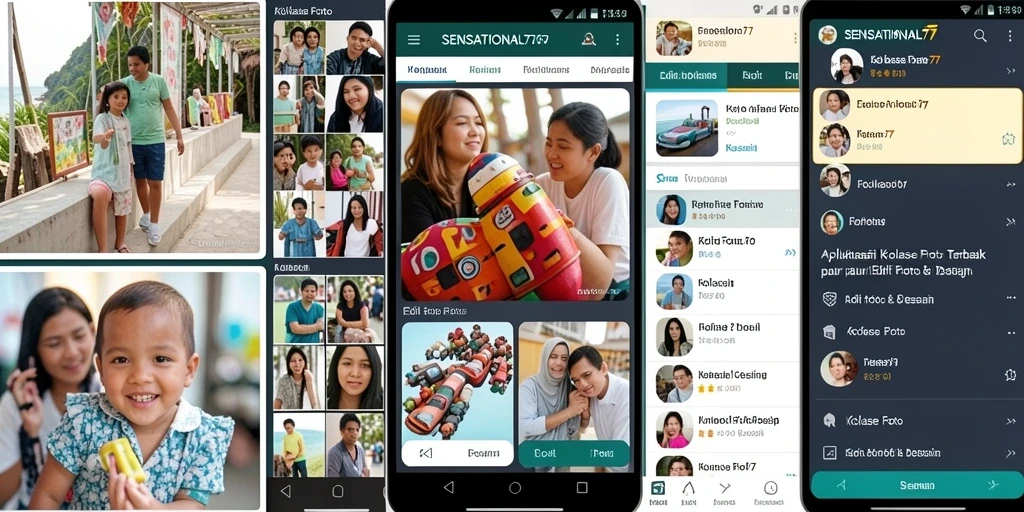 Antarmuka intuitif SENSATIONAL77 untuk kolase foto.