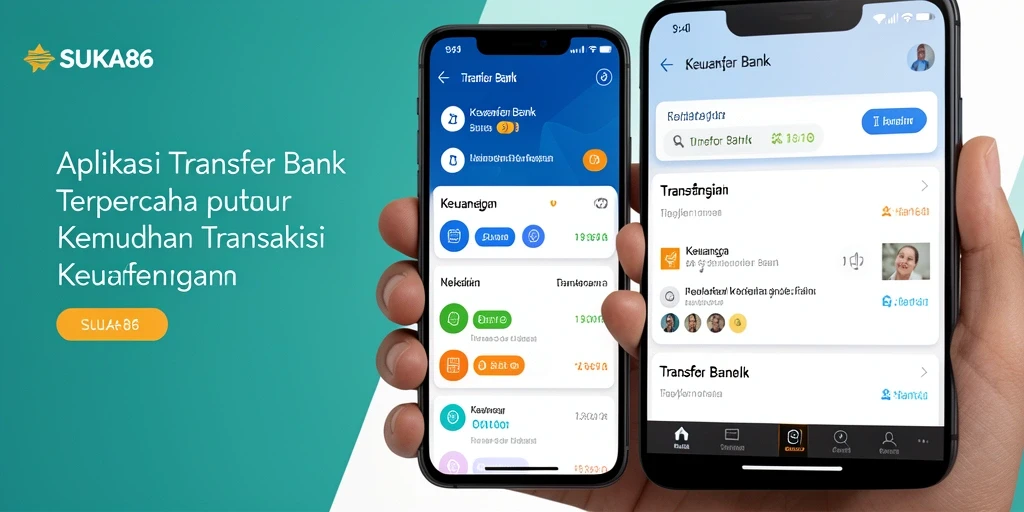 Tampilan antarmuka aplikasi SUKA86 untuk transfer bank yang sederhana dan efektif.